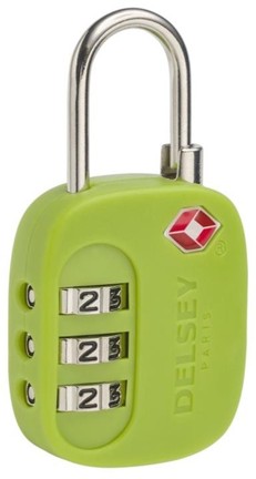 TN TSA 3-DIGIT COMBI PADLOCK LIME